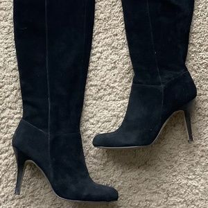 Nine West Black Suede Tall Boots Size 9 M